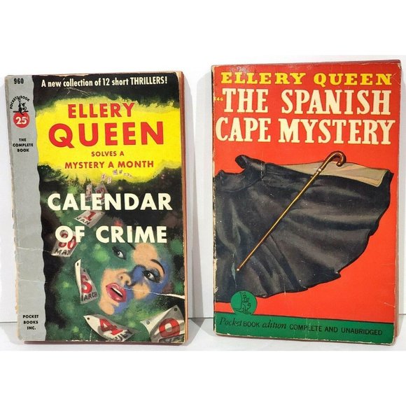 ELLERY QUEEN Pocket Book Spanish Cape Mystery Calendar of Crime Thriller Stories - Picture 1 of 12